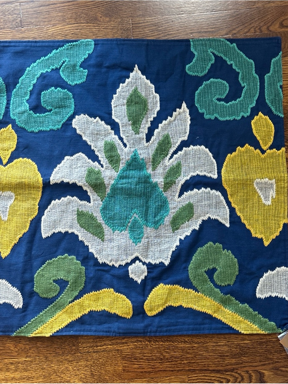 Pottery Barn Elin Appliqué Ikat Pillow Cover 24x24 NWT